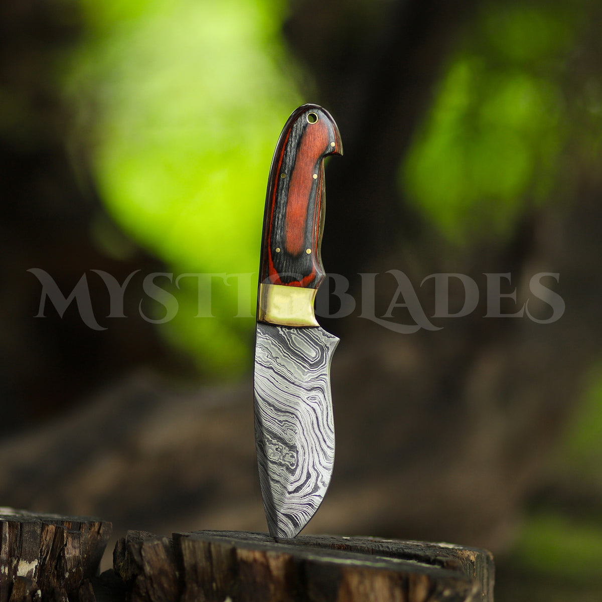 Handmade Damascus Steel Skinner Knife: Full Tang Hunting, Camping Knife