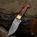 Handmade Damascus Steel Skinner Knife: Full Tang Hunting, Camping Knife