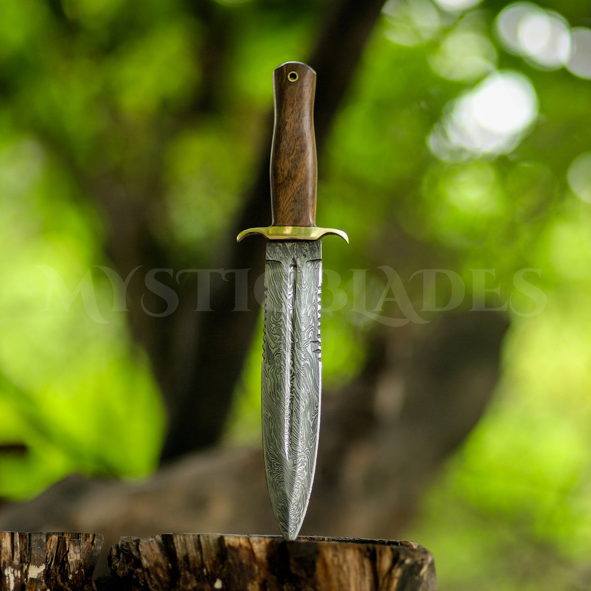 Handmade Damascus Steel Hunting  11" Groomsmen Gift For Dad