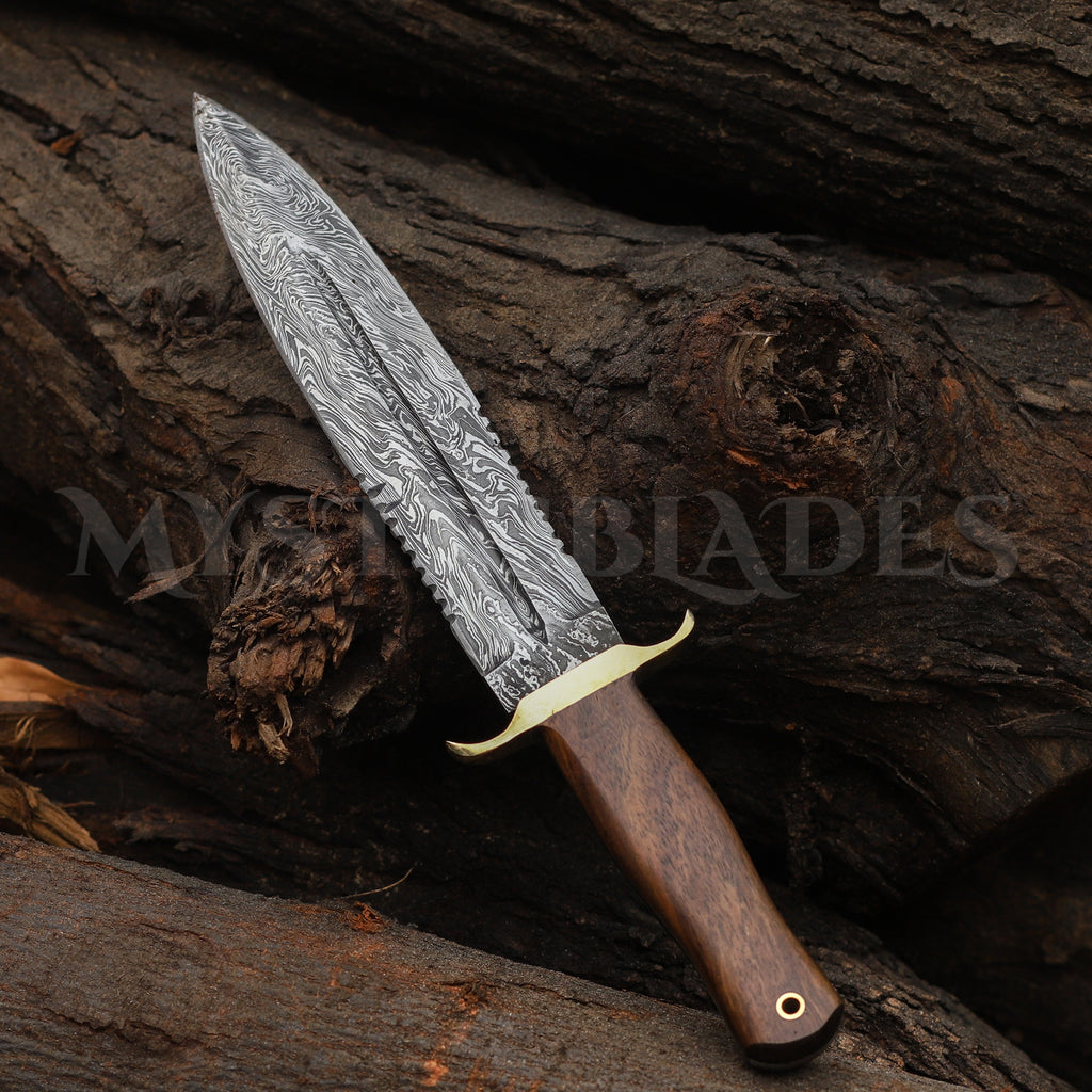 Handmade Damascus Steel Hunting  11" Groomsmen Gift For Dad