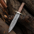 Handmade Damascus Steel Hunting  11" Groomsmen Gift For Dad