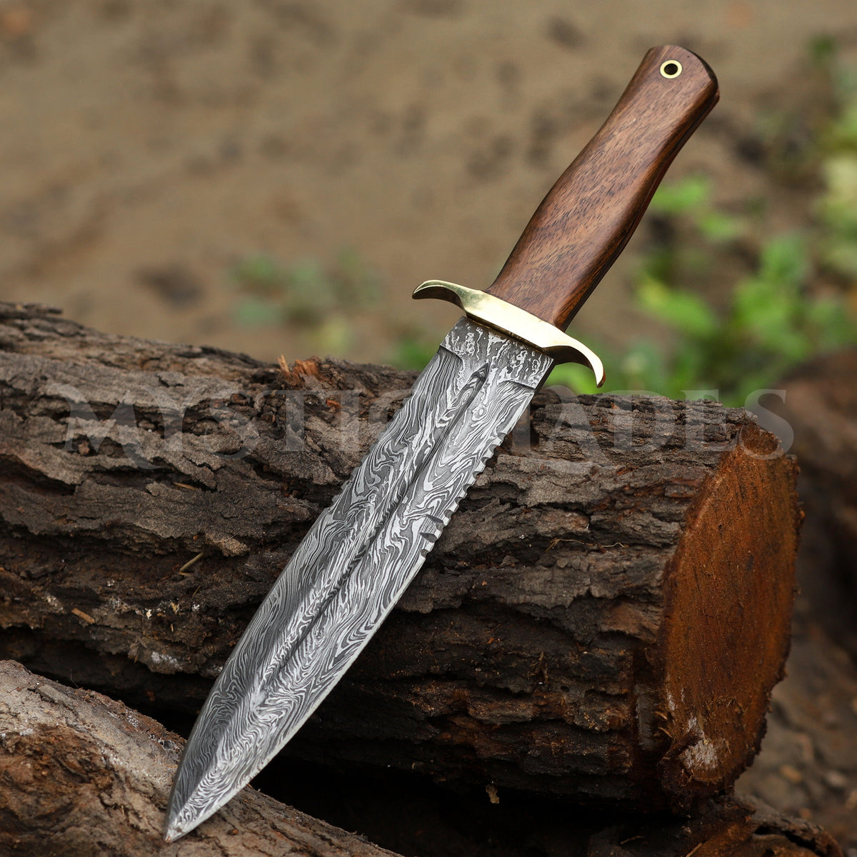 Handmade Damascus Steel Hunting  11" Groomsmen Gift For Dad