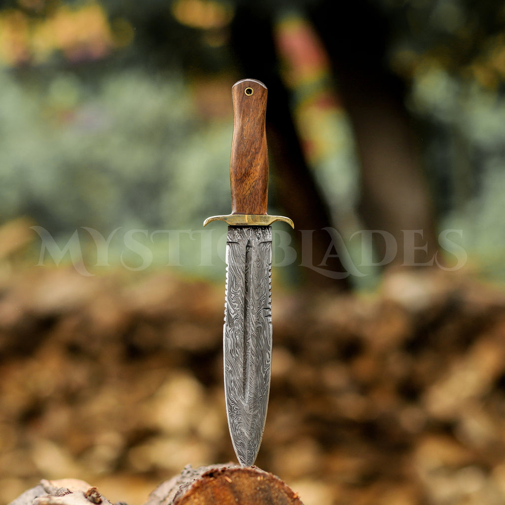Handmade Damascus Steel Hunting  11" Groomsmen Gift For Dad