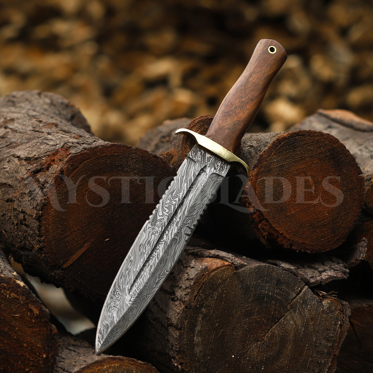 Handmade Damascus Steel Hunting  11" Groomsmen Gift For Dad