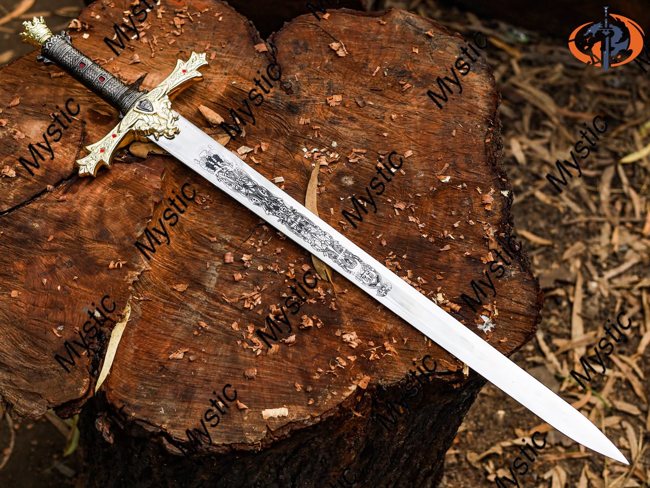 Personalized FANTASY SWORD & SHEATH Swords Gamer Cosplay Larp Groomsmen Gift for Him | Gift for Husband |Gold Birthday Custom Engraved Sword