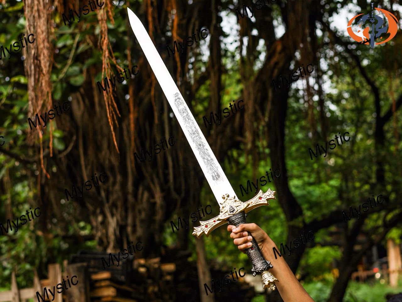 Personalized FANTASY SWORD & SHEATH Swords Gamer Cosplay Larp Groomsmen Gift for Him | Gift for Husband |Gold Birthday Custom Engraved Sword
