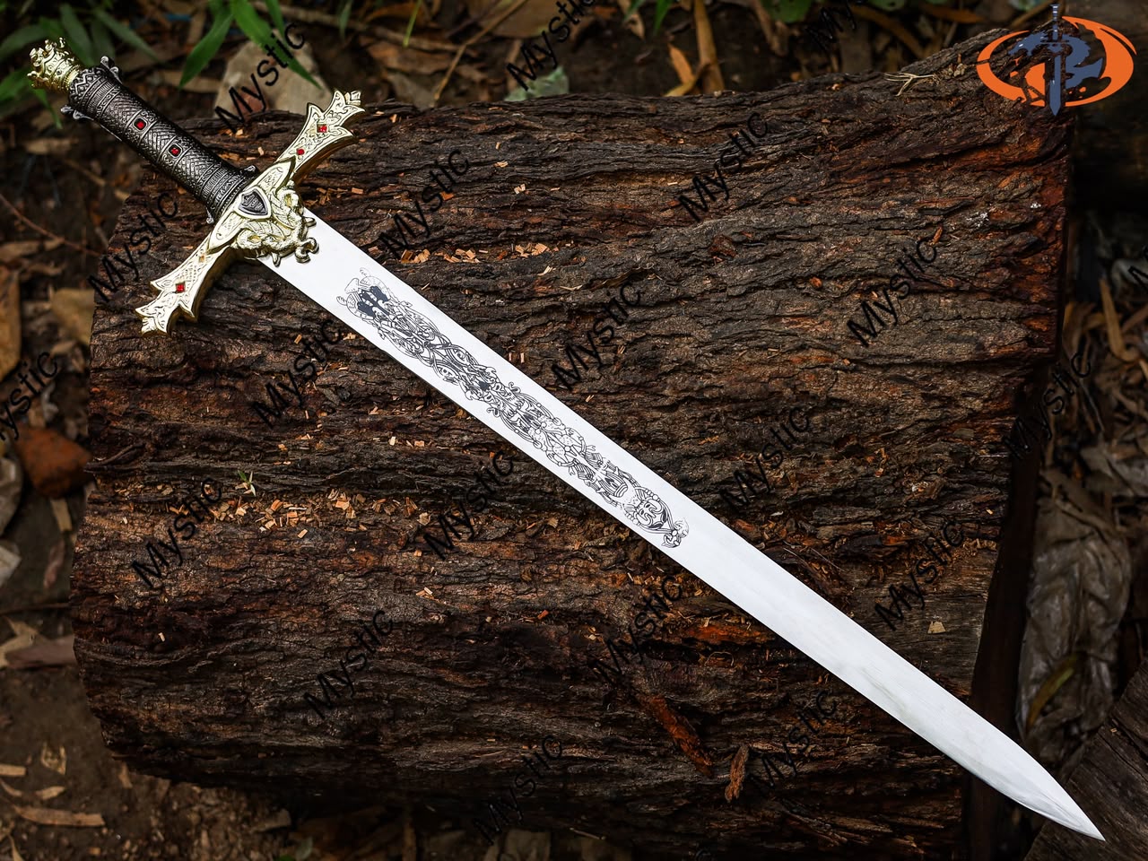 Personalized FANTASY SWORD & SHEATH Swords Gamer Cosplay Larp Groomsmen Gift for Him | Gift for Husband |Gold Birthday Custom Engraved Sword