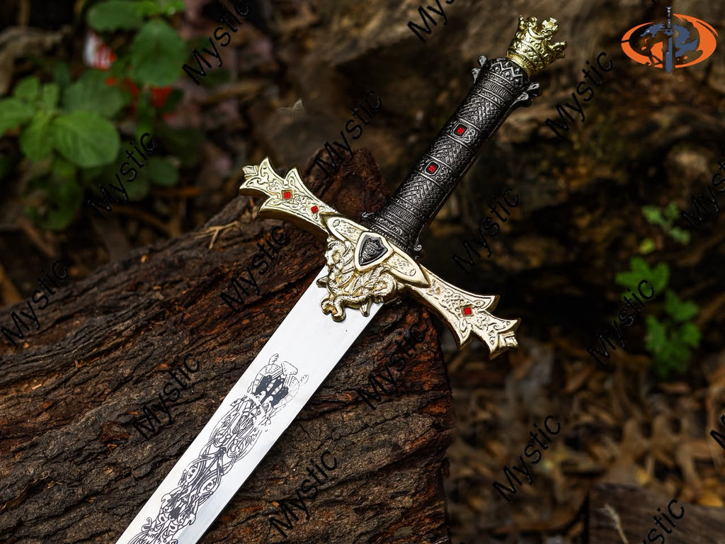 Personalized FANTASY SWORD & SHEATH Swords Gamer Cosplay Larp Groomsmen Gift for Him | Gift for Husband |Gold Birthday Custom Engraved Sword