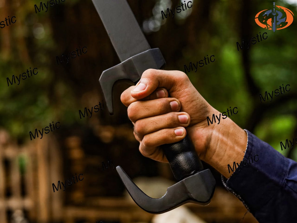King Leonidas Replica Sword: Handcrafted 440C Stainless Steel, Leather Sheath