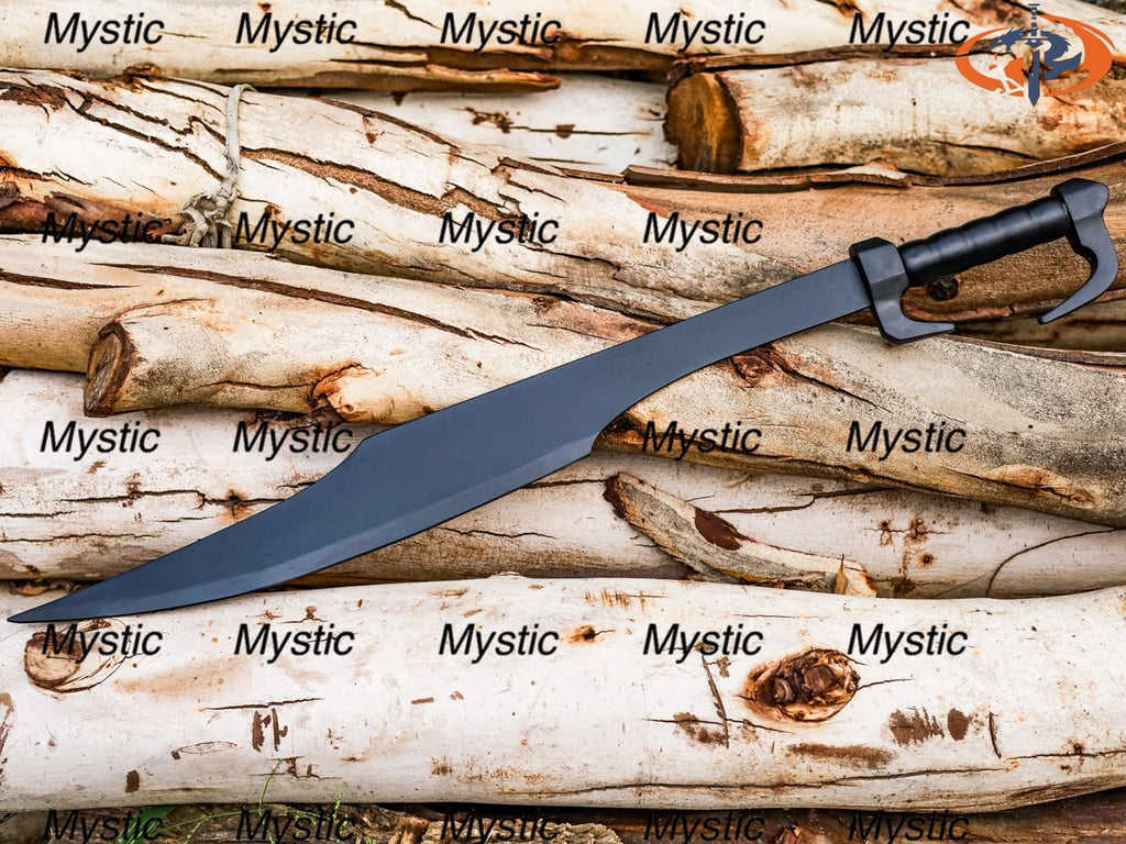 King Leonidas Replica Sword: Handcrafted 440C Stainless Steel, Leather Sheath