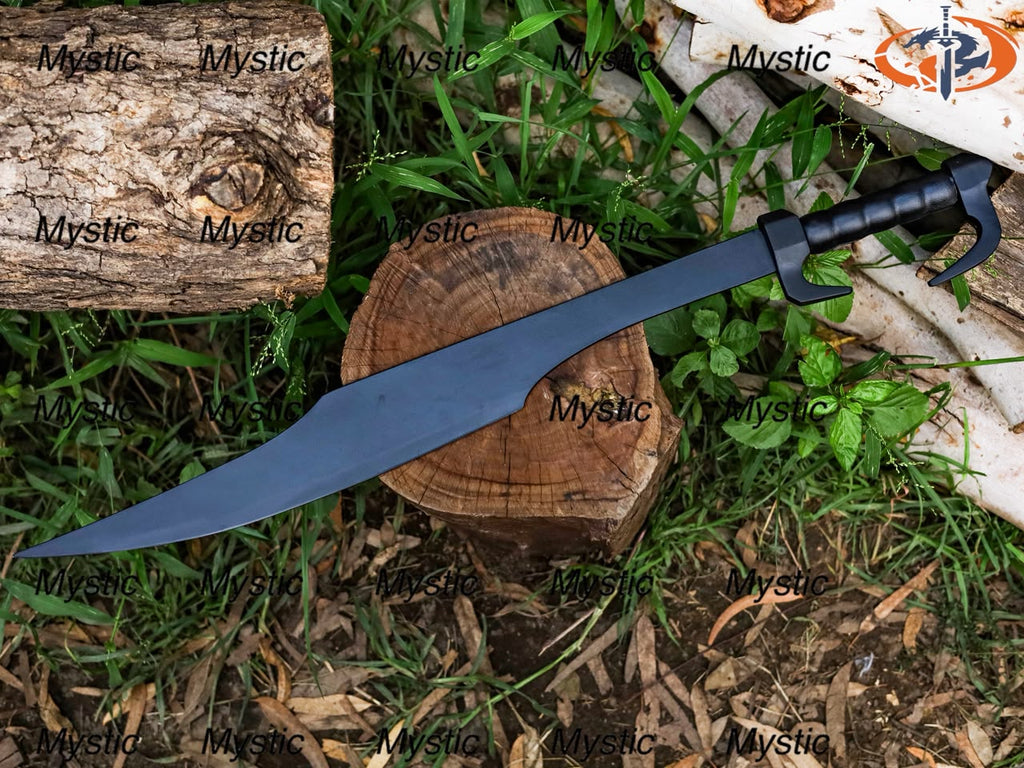King Leonidas Replica Sword: Handcrafted 440C Stainless Steel, Leather Sheath