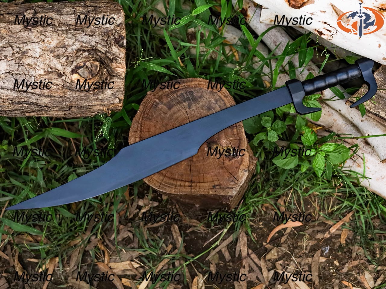 King Leonidas Replica Sword: Handcrafted 440C Stainless Steel, Leather Sheath