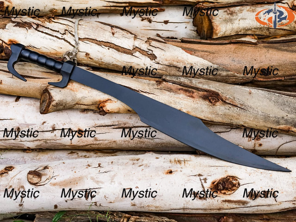 King Leonidas Replica Sword: Handcrafted 440C Stainless Steel, Leather Sheath