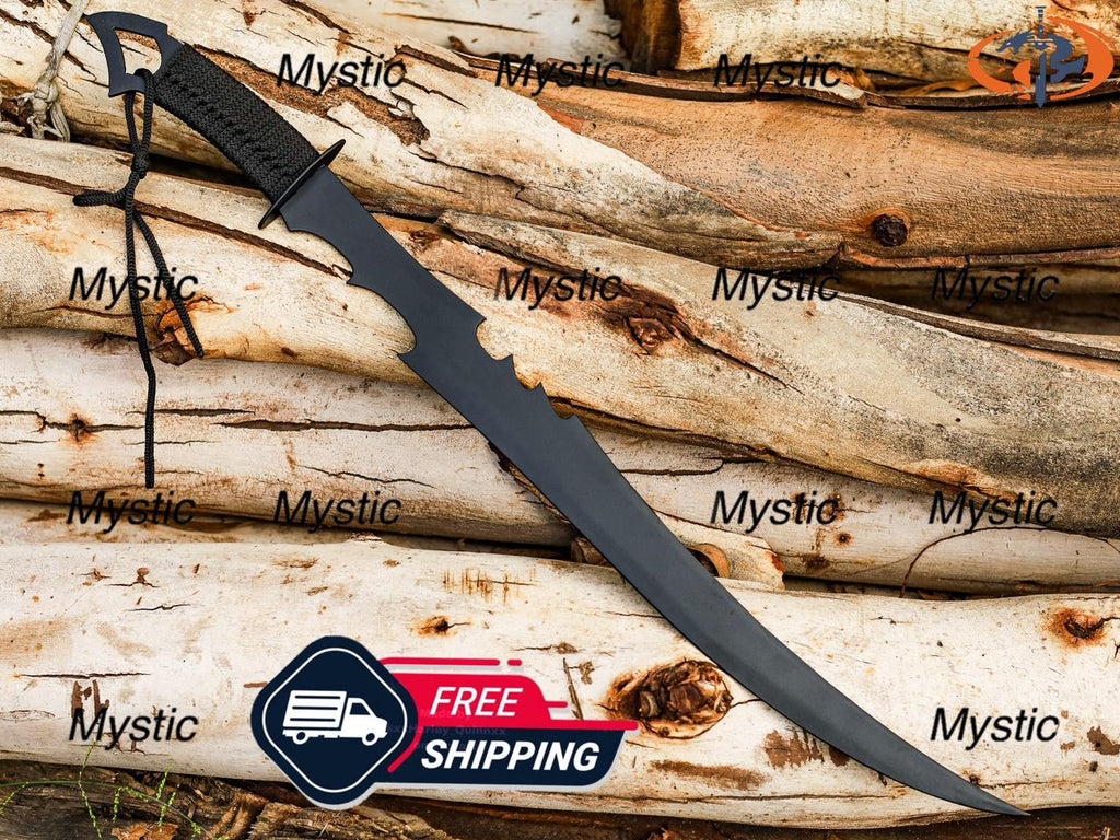 Hand Forged Carbon Steel Medieval Sword with Leathersheath
