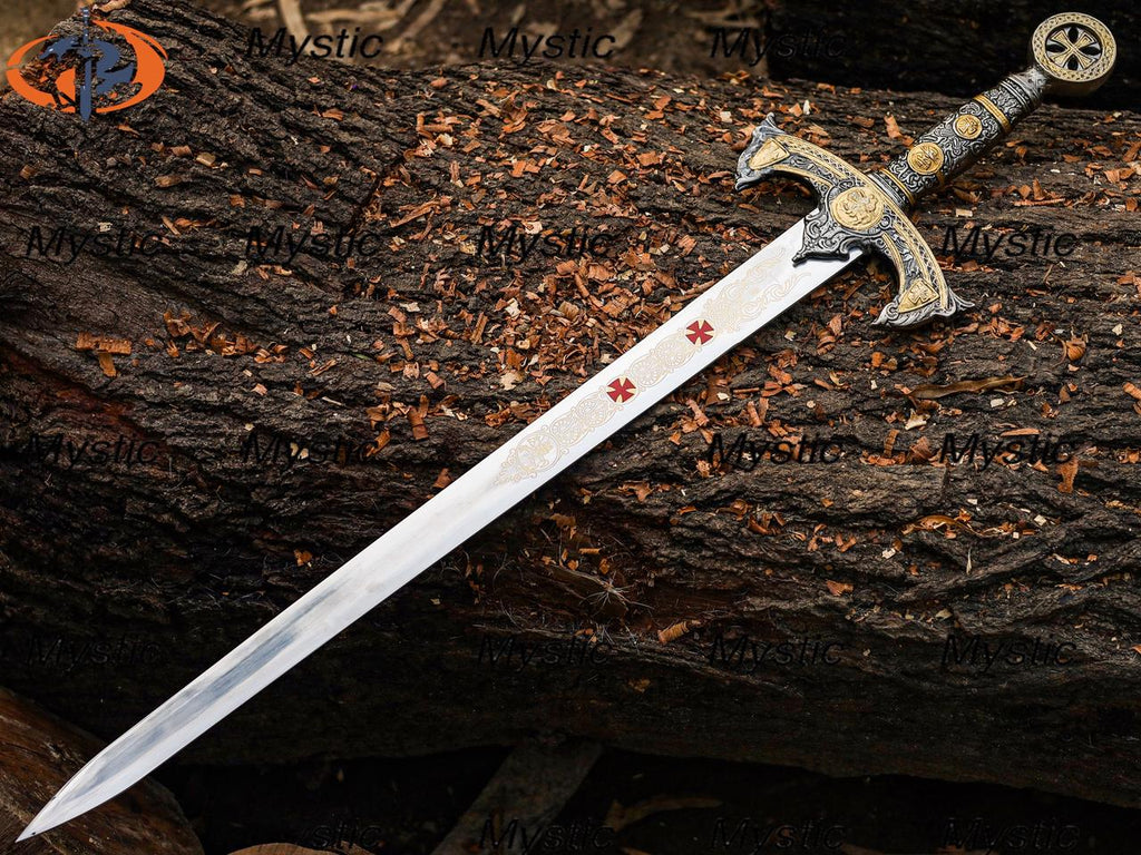 Handmade Templar Knights Sacred Holy Sword, Medieval Sword