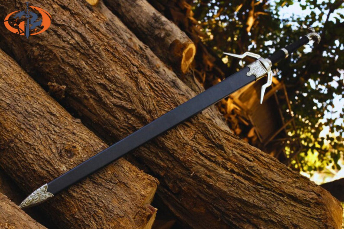 Handmade Witcher Sword Master/ Sword OF Geralt Feline Steel Silver sword