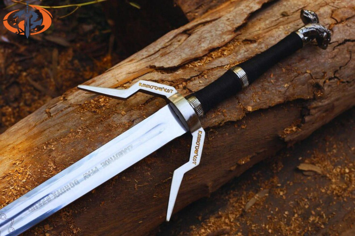 Handmade Witcher Sword Master/ Sword OF Geralt Feline Steel Silver sword