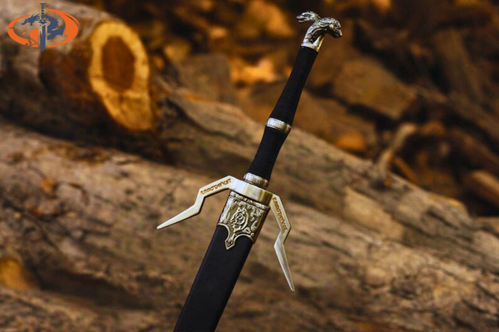 Handmade Witcher Sword Master/ Sword OF Geralt Feline Steel Silver sword