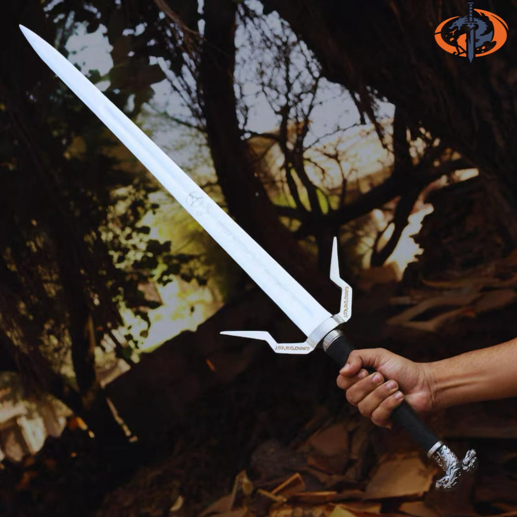 Handmade Witcher Sword Master/ Sword OF Geralt Feline Steel Silver sword