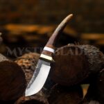 Handmade Damascus Hunting Knife: 10'' Carbon Steel Tracker