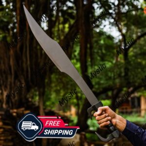 King Leonidas Replica Sword: Handcrafted 440C Stainless Steel, Leather Sheath